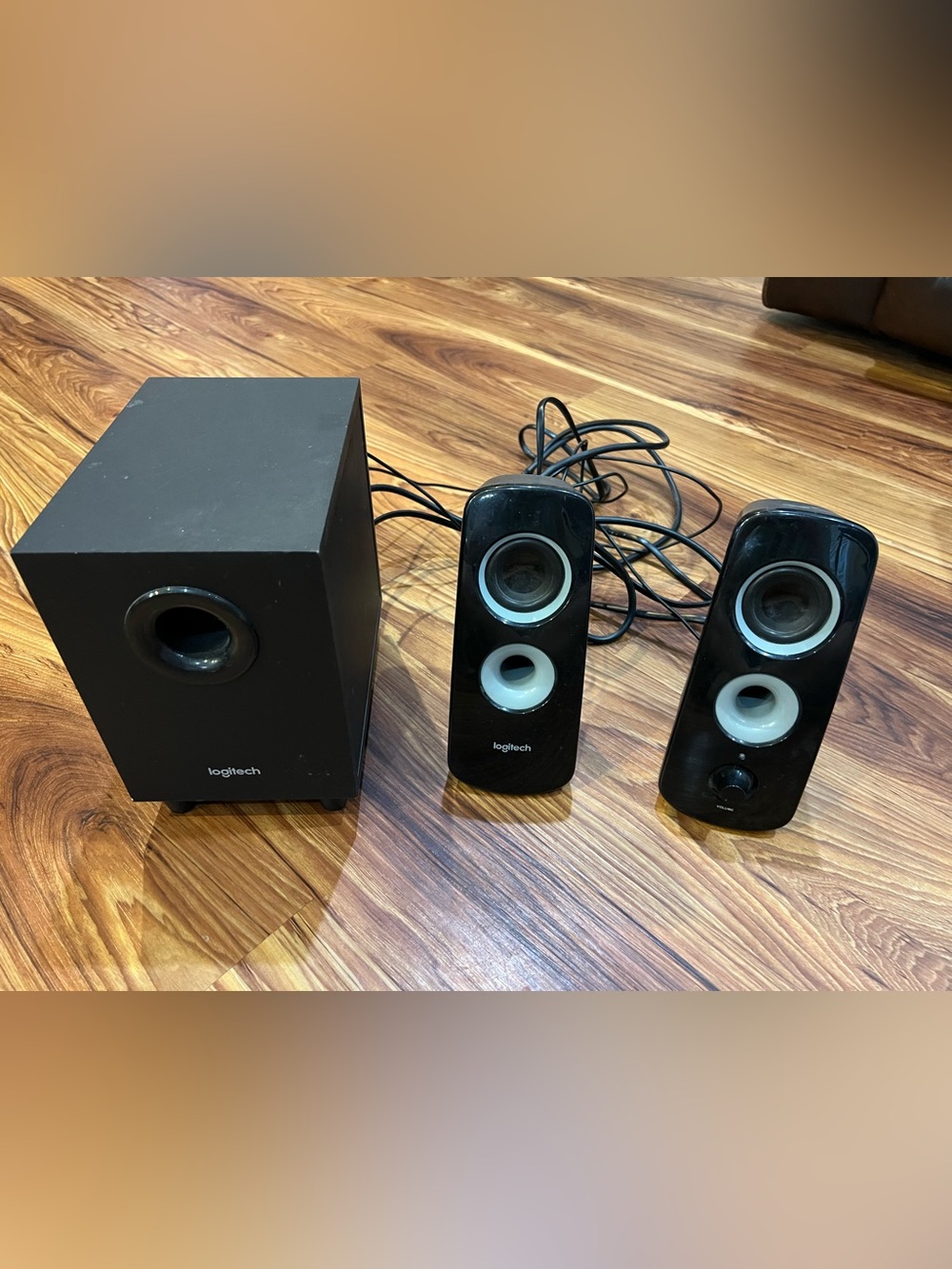 Logitech Black and White Portable Speaker Set
